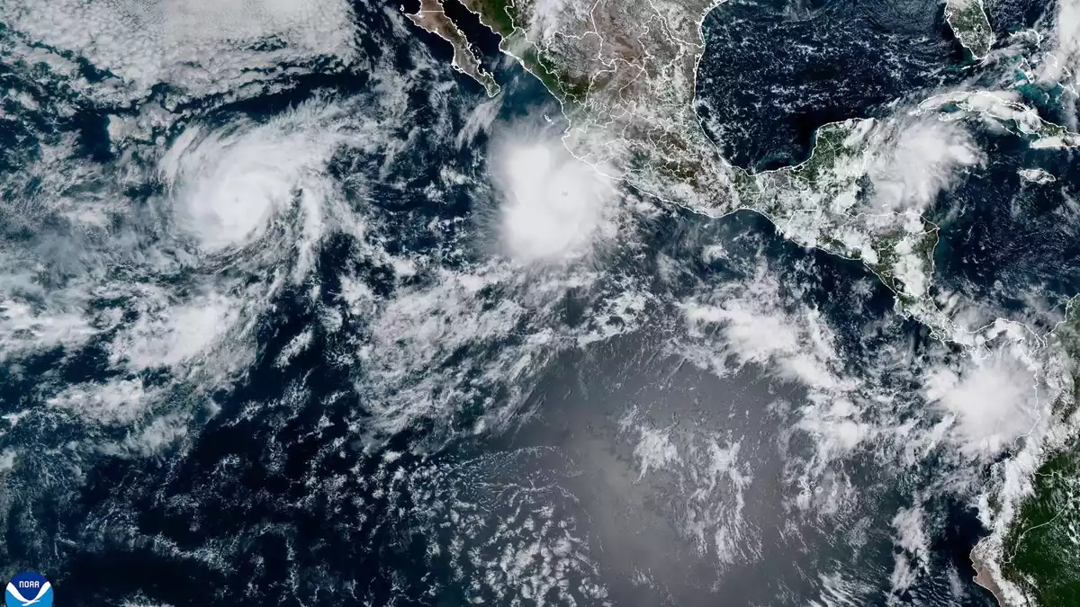 Im Ostpazifik ist die diesjährige Hurrikansaison sehr aktiv. Im Atlantik ist sie dagegen ruhig. - Bild: Uncredited/NOAA/AP/dpa