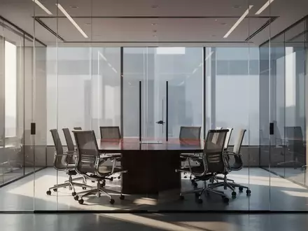 Ein leerer, moderner Konferenzraum in einem Bürogebäude mit natürlichem Lichteinfall. - Foto: über boerse-global.de