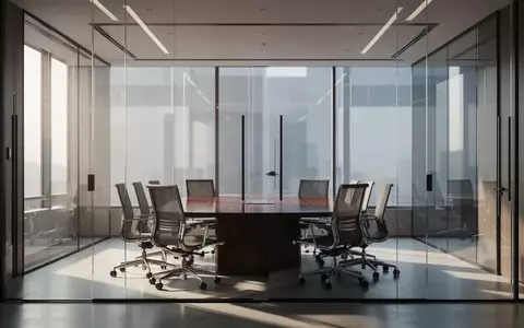 Ein leerer, moderner Konferenzraum in einem Bürogebäude mit natürlichem Lichteinfall. - Foto: über boerse-global.de