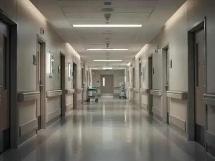 Moderner, steriler Krankenhausflur in einer Klinik, symbolisch für den Ausbau medizinischer Infrastruktur. - Foto: über boerse-global.de