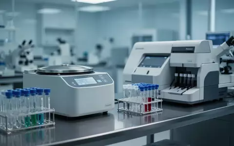 Ein steriler Laborarbeitsplatz mit medizinischen Analysegeräten und Zentrifugen zur Untersuchung von Blutproben. - Foto: über boerse-global.de