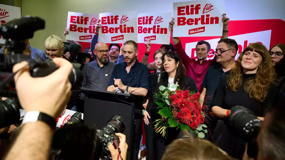 Die Berliner Linke will nach ihrem Wahlsieg eine rot-grün-rote Koalition schmieden.     - Bild: Sebastian Gollnow/dpa