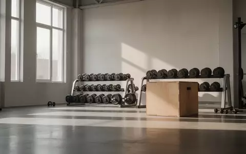 Ein minimalistischer, lichtdurchfluteter Fitnessraum mit Hanteln und Trainingsgeräten in einer ruhigen, konzentrierten Umgebung. - Foto: über boerse-global.de