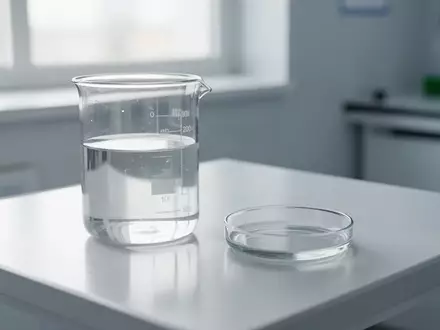 Ein minimalistischer Labortisch mit einem Glasbecher und einer Petrischale in einer klinischen Forschungsumgebung. - Foto: ĂŒber boerse-global.de