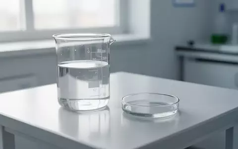 Ein minimalistischer Labortisch mit einem Glasbecher und einer Petrischale in einer klinischen Forschungsumgebung. - Foto: über boerse-global.de