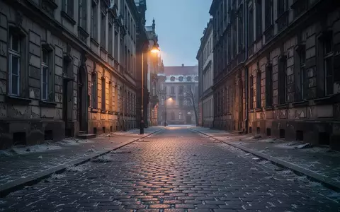 Eine menschenleere, winterliche Straße in Dresden mit altem Kopfsteinpflaster und gedimmter Straßenbeleuchtung. - Foto: über boerse-global.de