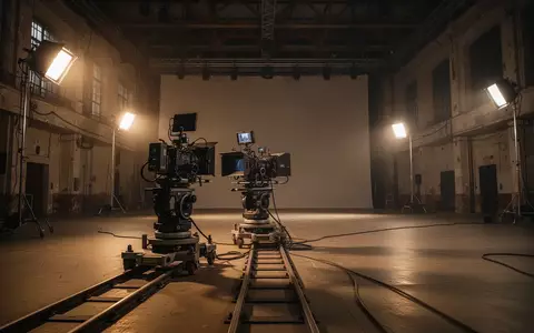 Leeres Filmstudio mit professioneller Kameraausrüstung in einer Produktionshalle. - Foto: über boerse-global.de