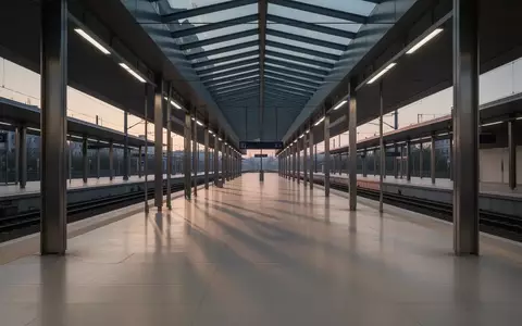 Leerer Bahnsteig in einem modernen Bahnhof bei Dämmerlicht mit klaren architektonischen Linien und Stahlsäulen. - Foto: über boerse-global.de