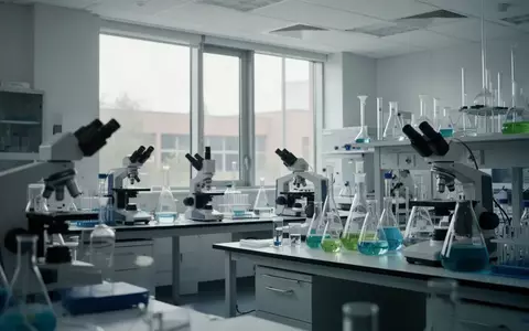 Ein modernes, helles Universitätslabor mit wissenschaftlichen Geräten und Laborglas in einer sterilen Umgebung. - Foto: über boerse-global.de