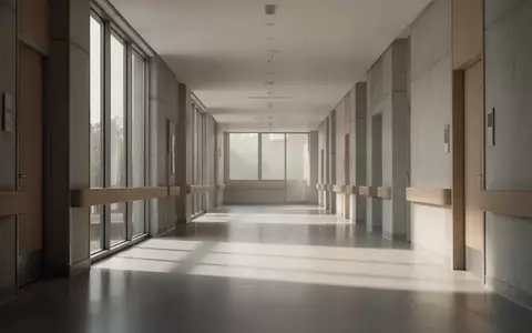 Ein ruhiger, leerer Flur in einem modernen Gebäude mit natürlichem Lichteinfall und minimalistischer Architektur. - Foto: über boerse-global.de