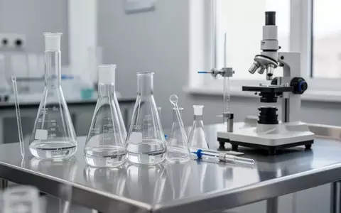 Saubere Laborumgebung mit medizinischen Glasgeräten und Laborausrüstung auf einem Edelstahltisch. - Foto: über boerse-global.de