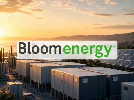 Moderne Energieinfrastruktur bei Sonnenuntergang als Symbol für nachhaltige Stromerzeugung und Marktwachstum. - Foto: über boerse-global.de