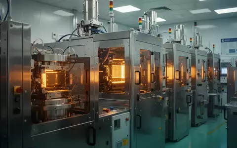 Eine hochmoderne Halbleiter-Fertigungsanlage mit industriellen Maschinen in einem sterilen Reinraum. - Foto: über boerse-global.de