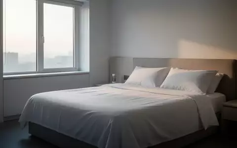 Ein minimalistisches Schlafzimmer mit weichem Tageslicht, das auf ein unbenutztes, ordentlich bezogenes Bett fällt. - Foto: über boerse-global.de