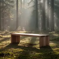 Eine leere Holzbank in einer ruhigen Waldlichtung im sanften Licht der Morgensonne. - Foto: über boerse-global.de