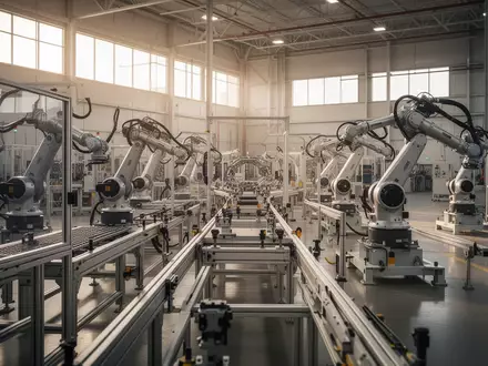 Ein modernes, helles Fertigungswerk für Elektrofahrzeuge mit präzisen Industriemaschinen und poliertem Betonboden. - Foto: über boerse-global.de