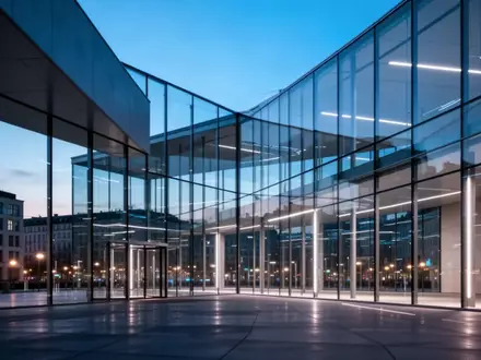 Moderne Glas- und Stahlarchitektur bei Dämmerung als Symbol für wirtschaftliches Wachstum und technologischen Fortschritt. - Foto: über boerse-global.de