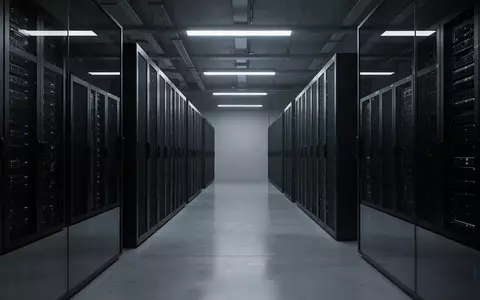 Ein moderner, minimalistischer Serverraum mit dunklen Geräteracks in einer kühlen, professionellen Umgebung. - Foto: über boerse-global.de
