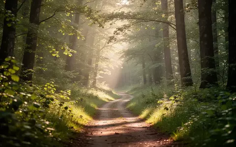 Ein sonnendurchfluteter Waldweg in einer grünen Landschaft, der zu Bewegung und Erholung einlädt. - Foto: über boerse-global.de