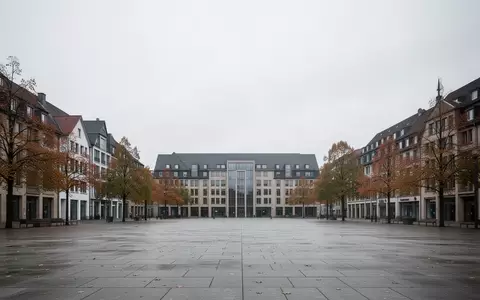 Ein leerer, gepflasterter Stadtplatz vor einer Kulisse aus traditionellen Gebäuden an einem bewölkten Tag. - Foto: über boerse-global.de