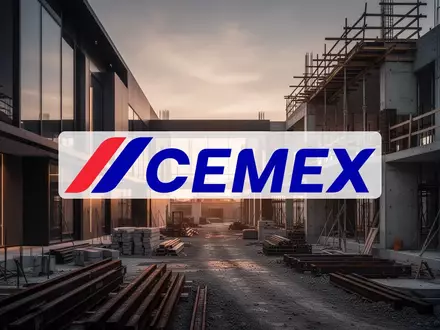 Abstrakte Darstellung einer modernen Baustelle bei Sonnenuntergang, die industrielle Stabilität und Wachstum symbolisiert. - Foto: über boerse-global.de