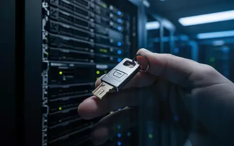Ein professionelles Hardware-Sicherheitsgerät in einem modernen Rechenzentrum, das digitale Verwahrung symbolisiert. - Foto: über boerse-global.de