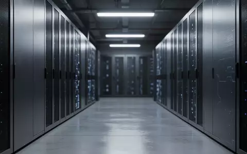 Ein moderner, minimalistischer Serverraum mit kĂĽhler Beleuchtung und klaren architektonischen Linien, der Sicherheit symbolisiert. - Foto: ĂĽber boerse-global.de