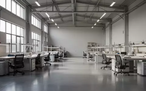 Ein minimalistischer, moderner Arbeitsraum mit polierten Betonböden und hellem Tageslicht, der eine professionelle Lernumgebung symbolisiert. - Foto: über boerse-global.de