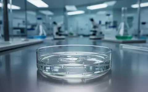 Eine wissenschaftliche Laboraufnahme einer Petrischale mit einer klaren Flüssigkeit vor einem unscharfen Laborhintergrund. - Foto: über boerse-global.de