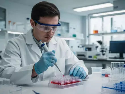 Ein Forscher arbeitet in einem modernen Labor an einer wissenschaftlichen Studie. - Foto: ĂĽber boerse-global.de