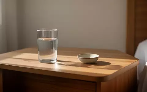 Ein minimalistischer Nachttisch mit einem Glas Wasser in einem sonnendurchfluteten, ruhigen Raum. - Foto: über boerse-global.de