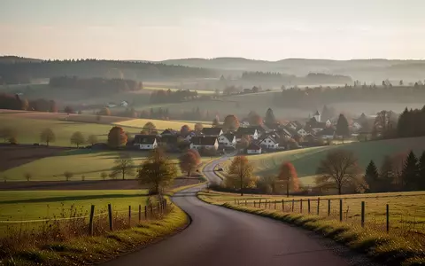 Eine weitläufige, sonnendurchflutete Landschaft in einer ländlichen Region Deutschlands mit sanften Hügeln und einem Feldweg. - Foto: über boerse-global.de