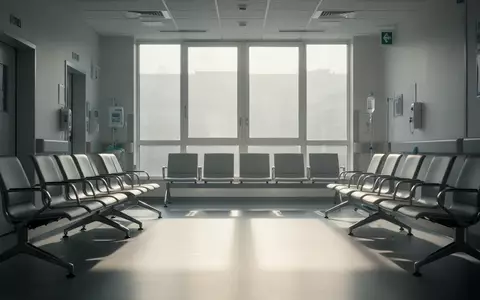 Ein leerer, steriler Wartebereich in einem modernen Krankenhaus mit minimalistischen Stühlen und einfallendem Tageslicht. - Foto: über boerse-global.de