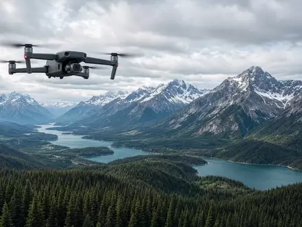 Eine moderne Industriedrohne über einer kanadischen Waldlandschaft. - Foto: über boerse-global.de