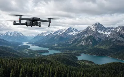 Eine moderne Industriedrohne über einer kanadischen Waldlandschaft. - Foto: über boerse-global.de