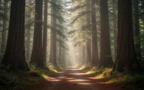 Ein friedlicher Waldweg im Morgenlicht, der Ruhe und Bewegung in der Natur symbolisiert. - Foto: über boerse-global.de