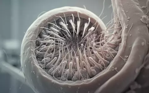 Mikroskopische Aufnahme einer Cochlea-Struktur mit feinen Haarzellen und Fasern in einer wissenschaftlichen Laborumgebung. - Foto: über boerse-global.de