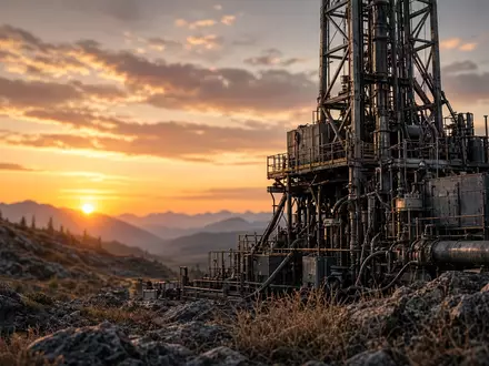 Moderne Energie-Infrastruktur und Industrieanlagen in einer kanadischen Landschaft bei Sonnenuntergang. - Foto: über boerse-global.de