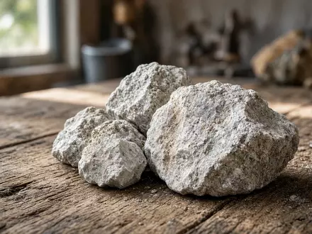 Rohstücke von Lithiumerz auf einem geologischen Arbeitstisch in natürlichem Licht. - Foto: über boerse-global.de
