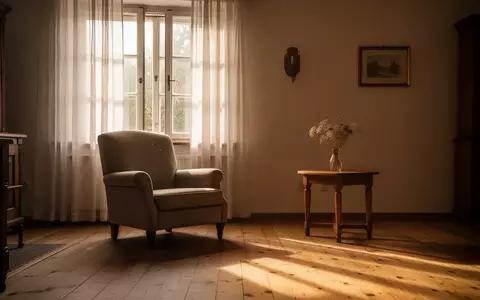 Ein sonnendurchflutetes, leeres Wohnzimmer mit einem Sessel am Fenster und einer Blumenvase auf einem Beistelltisch. - Foto: ĂĽber boerse-global.de