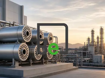 Moderne Energieinfrastruktur mit Wasserstoff-Brennstoffzellen in einer sauberen Industrieumgebung bei Sonnenuntergang - Foto: über boerse-global.de