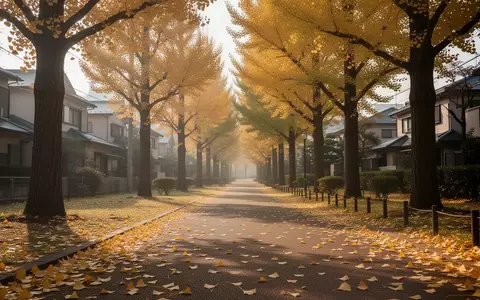 Ein sonniger Spazierweg in einem ruhigen Park mit herbstlichen Blättern auf dem Boden - Foto: über boerse-global.de