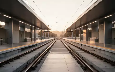 Eine leere, moderne Stadtbahnstation in der San Francisco Bay Area bei goldenem Licht. - Foto: über boerse-global.de