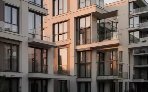 Fassade eines modernen Wohnhauses in der goldenen Stunde. - Foto: über boerse-global.de