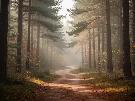 Ein ruhiger Waldweg im herbstlichen Sonnenlicht, der die Bedeutung von Bewegung und Natur für die Gesundheit symbolisiert. - Foto: über boerse-global.de