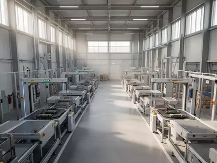 Ein moderner, aufgeräumter Industrie-Lagerbereich mit logistischer Infrastruktur bei natürlichem Lichteinfall. - Foto: über boerse-global.de