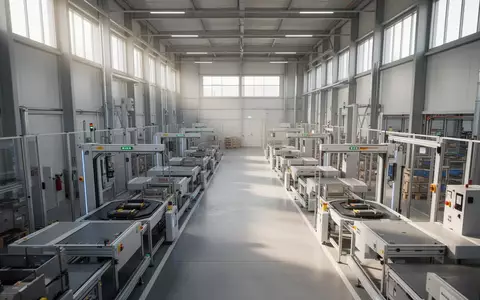 Ein moderner, aufgeräumter Industrie-Lagerbereich mit logistischer Infrastruktur bei natürlichem Lichteinfall. - Foto: über boerse-global.de