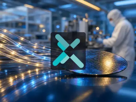 Abstrakte Darstellung von Photonik-Technologie und Halbleiter-Engineering in einer modernen Laborumgebung. - Foto: ĂĽber boerse-global.de