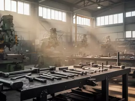 Ein moderner, aufgeräumter Arbeitsplatz in einer Werkstatt mit Maschinen und Werkzeugen bei natürlichem Licht. - Foto: über boerse-global.de
