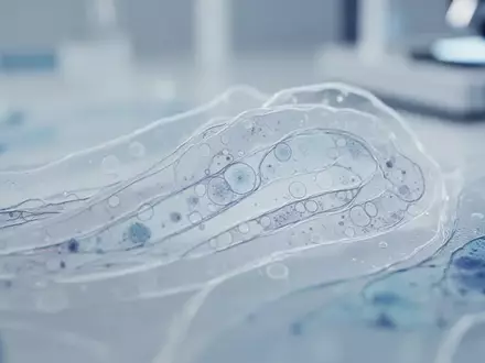 Abstrakte Nahaufnahme von biologischem Gewebe unter einem wissenschaftlichen Mikroskop in einem modernen Labor. - Foto: über boerse-global.de